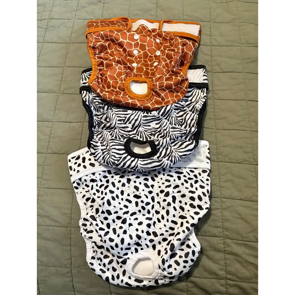 Washable Female Dog Diapers 3 Pack Size XL With Tail Hole